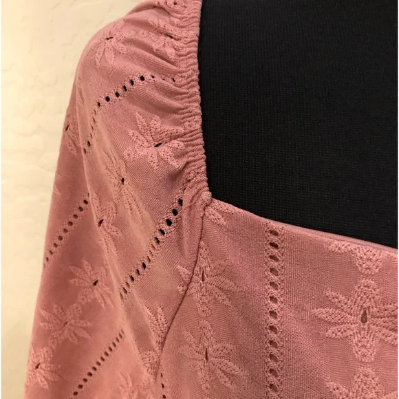 NWT | Vibe Sportswear Babydoll Eyelet Long Sleeved Mini Dress - Picture 4 of 13